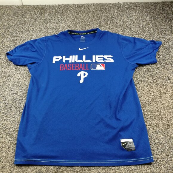 Philadelphia Phillies Shirt Nike Authentic Collection Center Swoosh Mens Medium - Picture 2 of 12